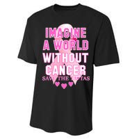 Imagine A World Without Cancer Save The Tatas Performance Sprint T-Shirt