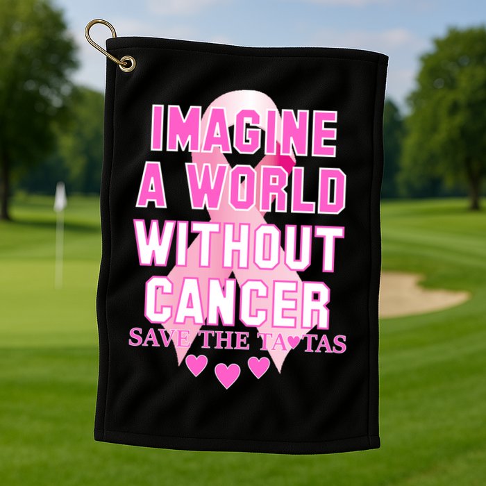 Imagine A World Without Cancer Save The Tatas Golf Towel