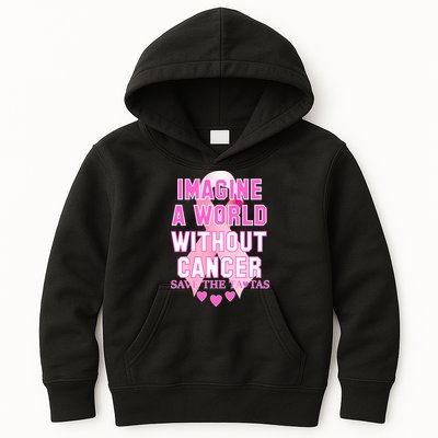 Imagine A World Without Cancer Save The Tatas Kids Hoodie