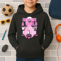 Imagine A World Without Cancer Save The Tatas Kids Hoodie