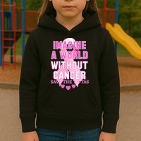 Imagine A World Without Cancer Save The Tatas Kids Hoodie