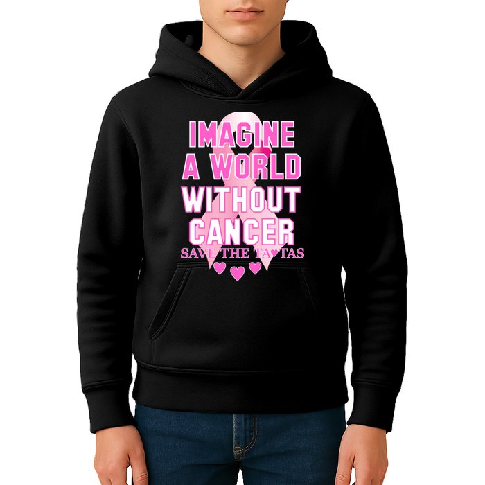 Imagine A World Without Cancer Save The Tatas Kids Hoodie