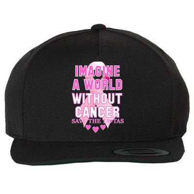 Imagine A World Without Cancer Save The Tatas Wool Snapback Cap