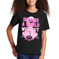 Imagine A World Without Cancer Save The Tatas Kids T-Shirt