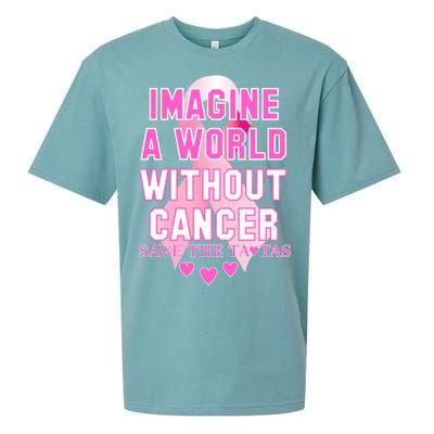 Imagine A World Without Cancer Save The Tatas Sueded Cloud Jersey T-Shirt