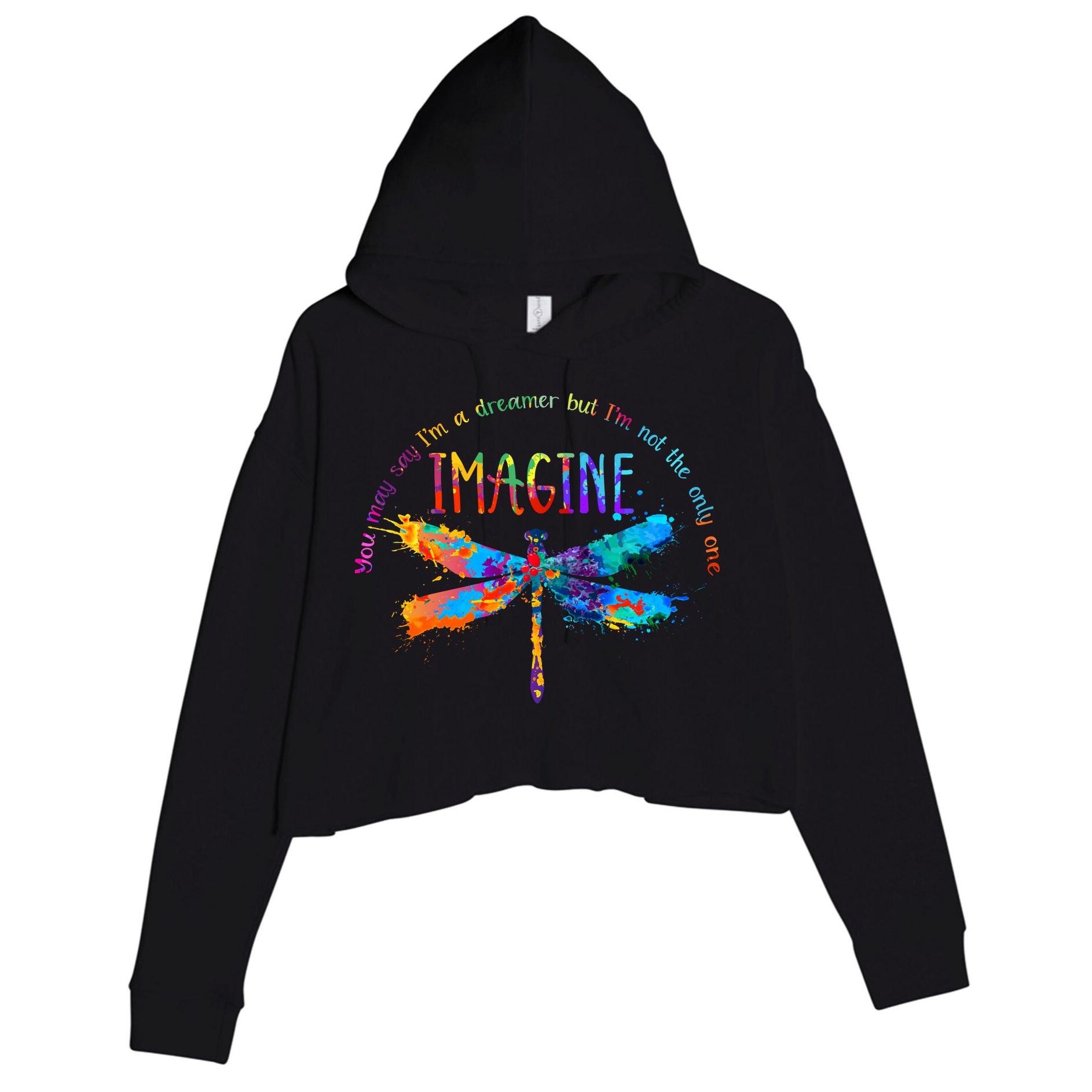 Imagine Dragonfly Dreamer Crop Fleece Hoodie