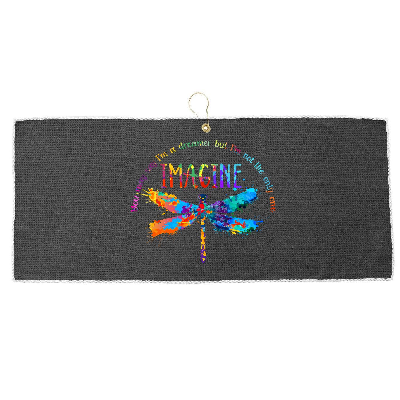 Imagine Dragonfly Dreamer Large Microfiber Waffle Golf Towel