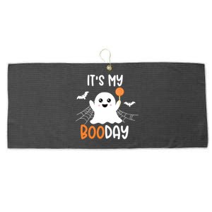 Its My Boo Day Cute Halloween Birthday Ghost Boy Girl Large Microfiber Waffle Golf Towel