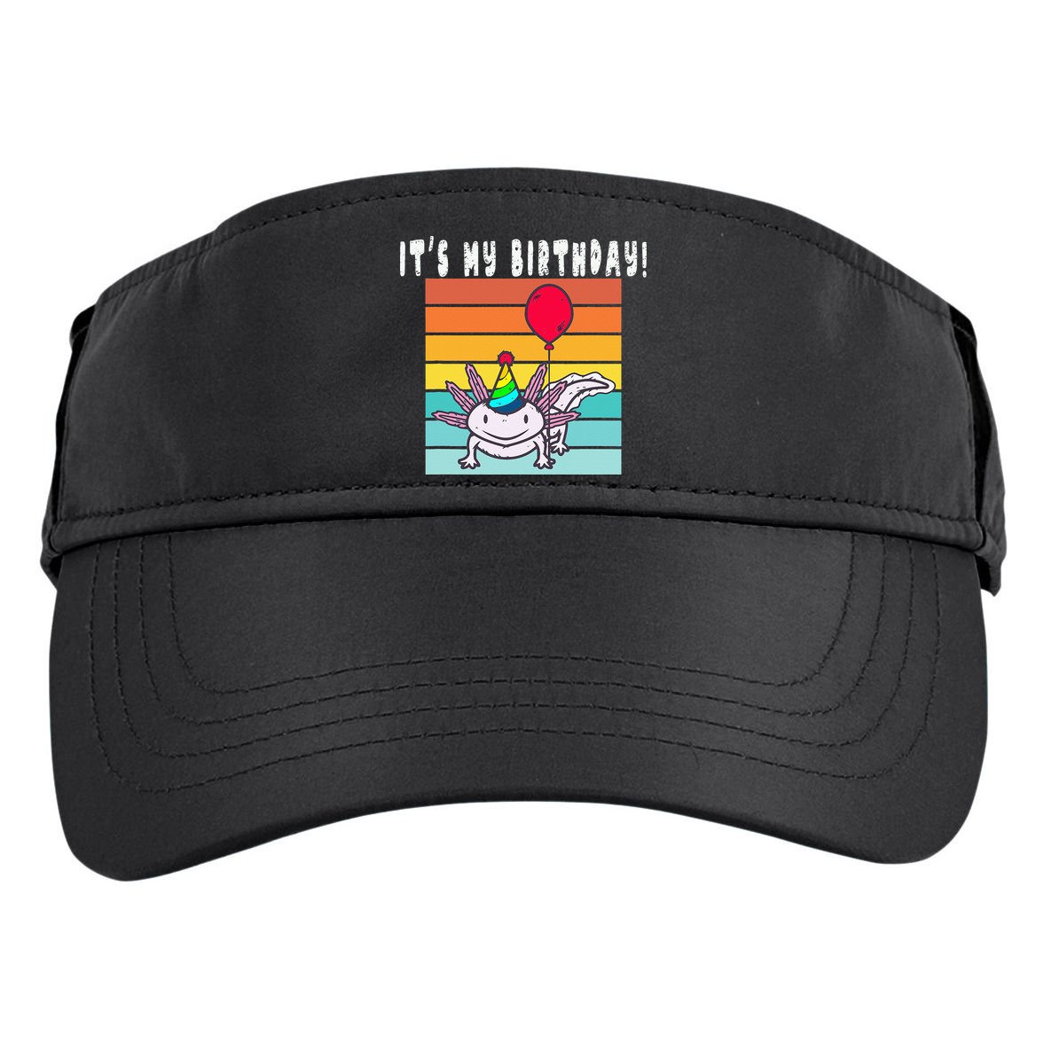 Its My Birthday Axolotl Party Hat & Balloon Adult Drive Performance Visor