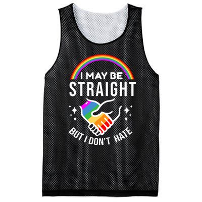 I May Be Straight But I Dont Hate Pride Mesh Reversible Basketball Jersey Tank