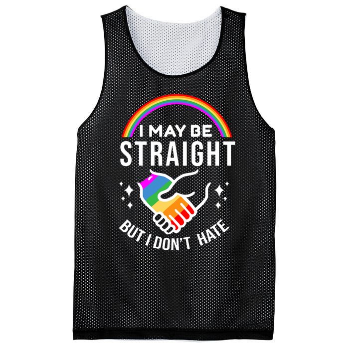 I May Be Straight But I Dont Hate Pride Mesh Reversible Basketball Jersey Tank