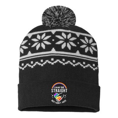 I May Be Straight But I Dont Hate Pride USA-Made Snowflake Beanie