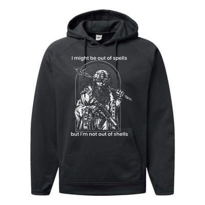 I Might Be Out Of Spells But IM Not Out Of Shells Performance Fleece Hoodie