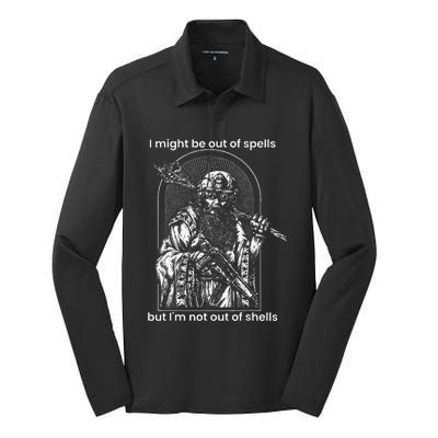 I Might Be Out Of Spells But IM Not Out Of Shells Silk Touch Performance Long Sleeve Polo