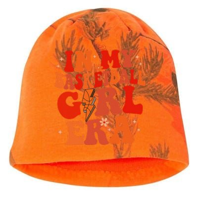 In My Basketball Girl Era Retro Groovy Basketball Girl Kati - Camo Knit Beanie