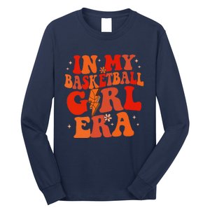 In My Basketball Girl Era Retro Groovy Basketball Girl Long Sleeve Shirt