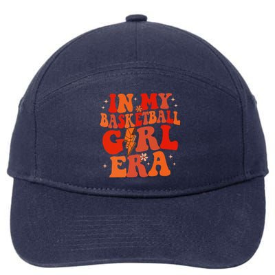 In My Basketball Girl Era Retro Groovy Basketball Girl 7-Panel Snapback Hat