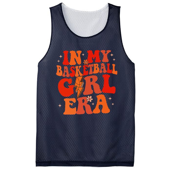 In My Basketball Girl Era Retro Groovy Basketball Girl Mesh Reversible Basketball Jersey Tank