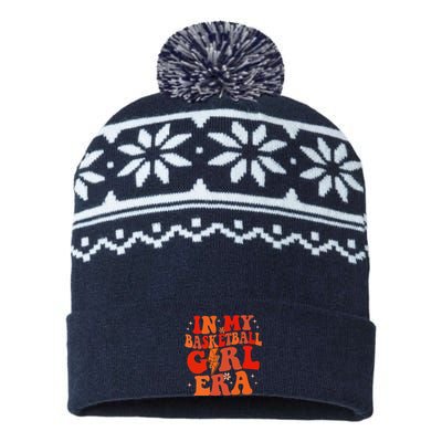 In My Basketball Girl Era Retro Groovy Basketball Girl USA-Made Snowflake Beanie