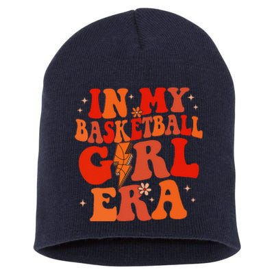 In My Basketball Girl Era Retro Groovy Basketball Girl Short Acrylic Beanie