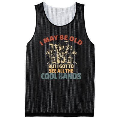 I May Be Old But I Got To See All The Cool Bands Rock Band Mesh Reversible Basketball Jersey Tank