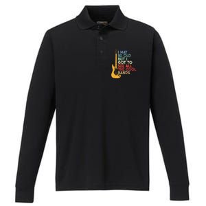 I May Be Old But I Got To See All The Cool Bands Funny Gift Performance Long Sleeve Polo