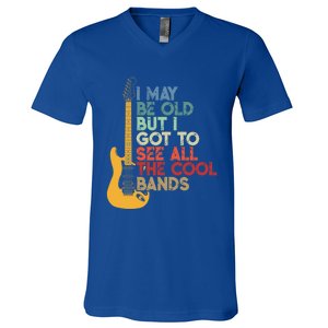 I May Be Old But I Got To See All The Cool Bands Funny Gift V-Neck T-Shirt