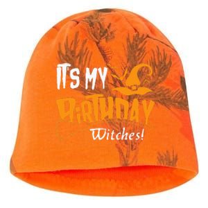 Its My Birthday Witch Halloween October Birthday Kati - Camo Knit Beanie