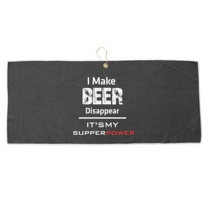 I Make Beer Disappear ItS My Supper Power Large Microfiber Waffle Golf Towel
