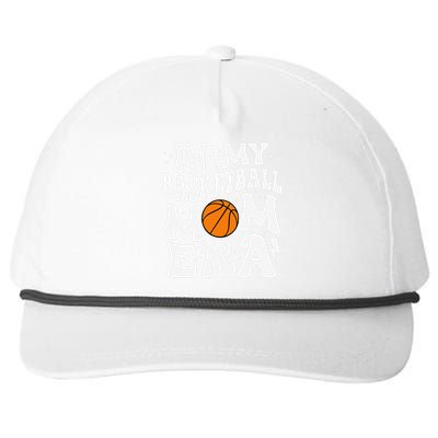 In My Basketball Mom Era Cute Groovy Basketball Mom Snapback Five-Panel Rope Hat