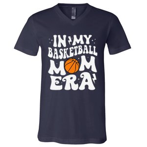 In My Basketball Mom Era Cute Groovy Basketball Mom V-Neck T-Shirt