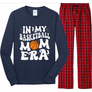 In My Basketball Mom Era Cute Groovy Basketball Mom Long Sleeve Pajama Set