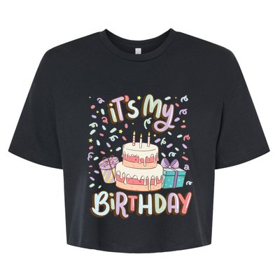 It's My Birthday Cake donut confetti Bella+Canvas Jersey Crop Tee