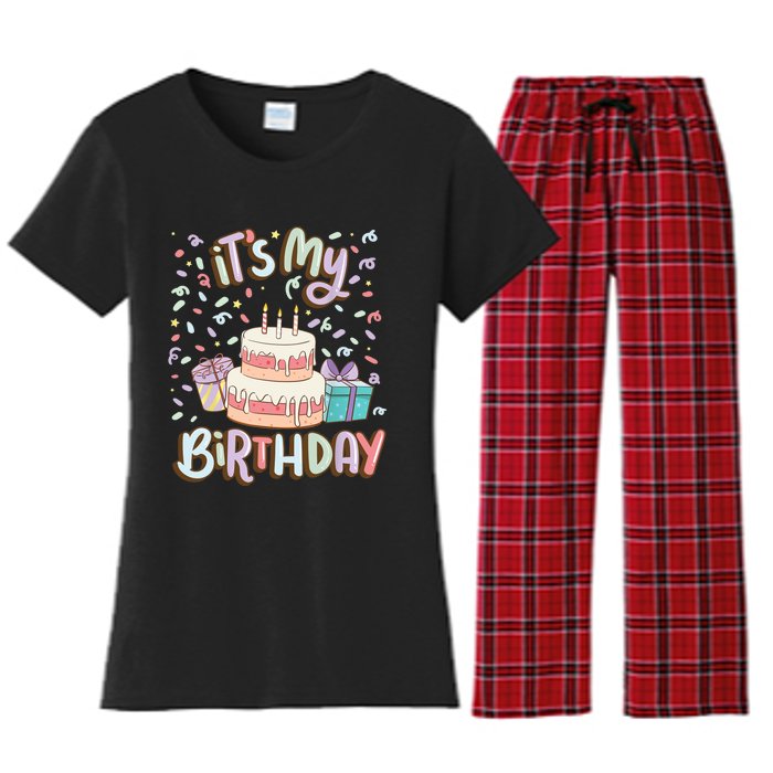 It's My Birthday Cake donut confetti Women's Flannel Pajama Set