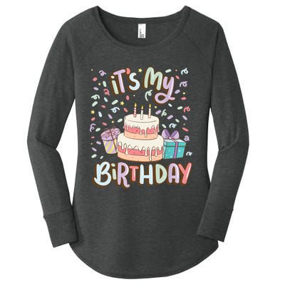 It's My Birthday Cake donut confetti Women's Perfect Tri Tunic Long Sleeve Shirt