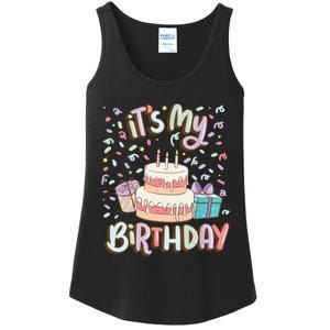 It's My Birthday Cake donut confetti Ladies Essential Tank