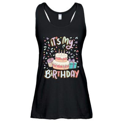 It's My Birthday Cake donut confetti Ladies Essential Flowy Tank