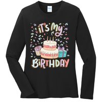 It's My Birthday Cake donut confetti Ladies Long Sleeve Shirt