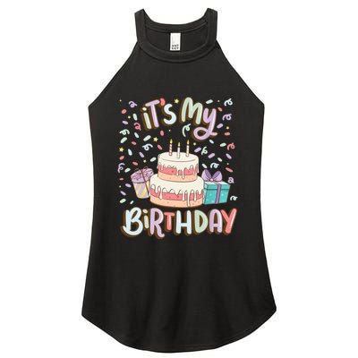 It's My Birthday Cake donut confetti Women’s Perfect Tri Rocker Tank