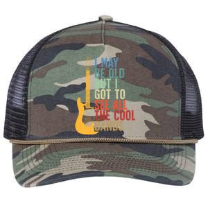 I May Be Old But I Got To See All The Cool Bands Retro Cute Gift Retro Rope Trucker Hat Cap