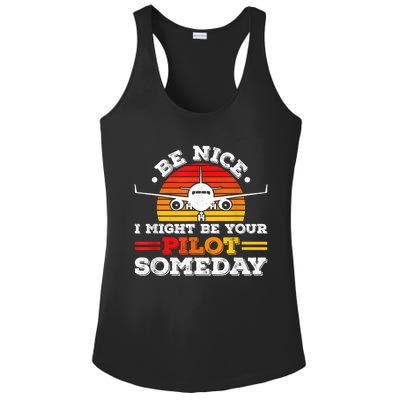 I Might Be Your Pilot One Day Funny Trendy Airplane Pilot Ladies PosiCharge Competitor Racerback Tank