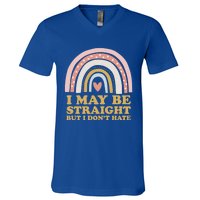 I May Be Straight But I Dont Hate Lgbtq Ally Pride Month Gift V-Neck T-Shirt