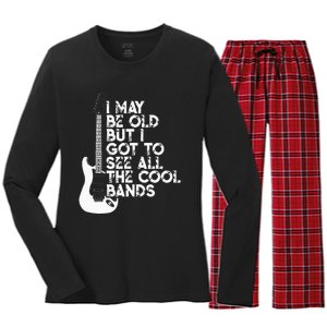 I May Be Old But I Got To See All The Cool Bands Women's Long Sleeve Flannel Pajama Set 