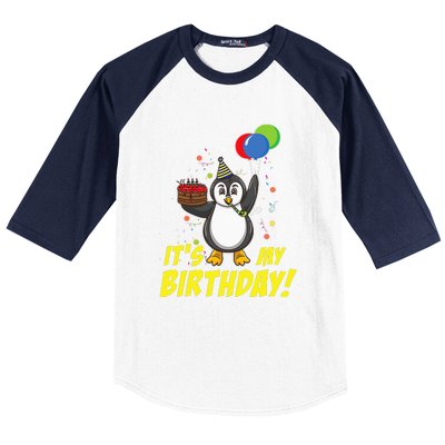 Its My Birthday Penguin Baseball Sleeve Shirt