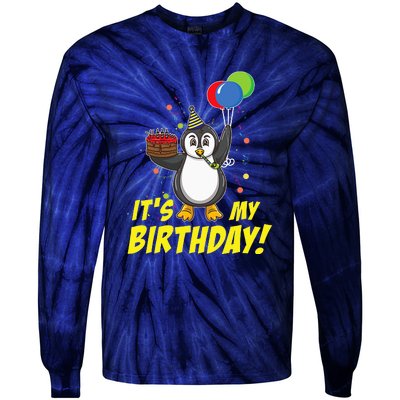 Its My Birthday Penguin Tie-Dye Long Sleeve Shirt