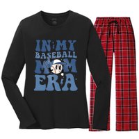 In My Baseball Era Baseball Game Day Women's Long Sleeve Flannel Pajama Set 