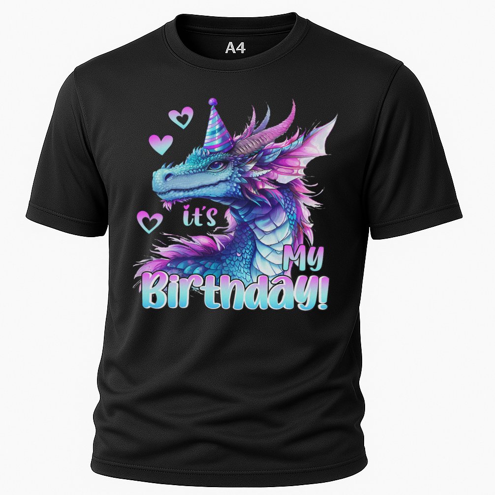 It's My Birthday Dragon Party Cute Dragons Lover Theme Cooling Performance Crew T-Shirt