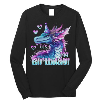 It's My Birthday Dragon Party Cute Dragons Lover Theme Long Sleeve Shirt