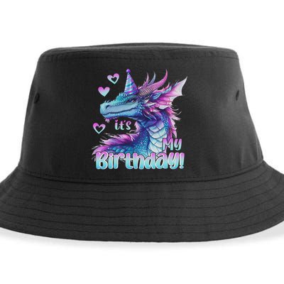 It's My Birthday Dragon Party Cute Dragons Lover Theme Sustainable Bucket Hat