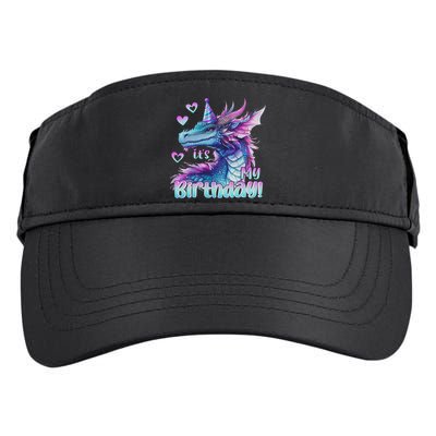 It's My Birthday Dragon Party Cute Dragons Lover Theme Adult Drive Performance Visor